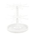thumbnail image 1 of Organizador de joyas, expositor de llaveros, multifuncional, giratorio 360 degree. Blanco de 2 niveles, 1 of 6