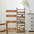 thumbnail image 6 of Fionafurn Ladder Shelf, 4 Tier Modern Bookcase, Multifunctional Bookshelf Storage Rack, Plant Flower Tools Stand, Brown, 6 of 8