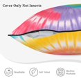 thumbnail image 4 of Velvet Rimmed Pillowcase Is Not Easy To Open Line Deformation Invisible Zipper Opening And Closing Only Pillowcase Does Not Contain Pillow Core Tie-Dye Pattern Rainbow Colors (2) 18"X18", 4 of 6