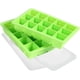 thumbnail image 1 of Molde para cubitos de hielo, paquete de 2 recipientes grandes de silicona para cubitos de hielo con tapas, sin Bpa para 30 cubitos de hielo grandes (3 cm) verde Sincero Hogar, 1 of 6