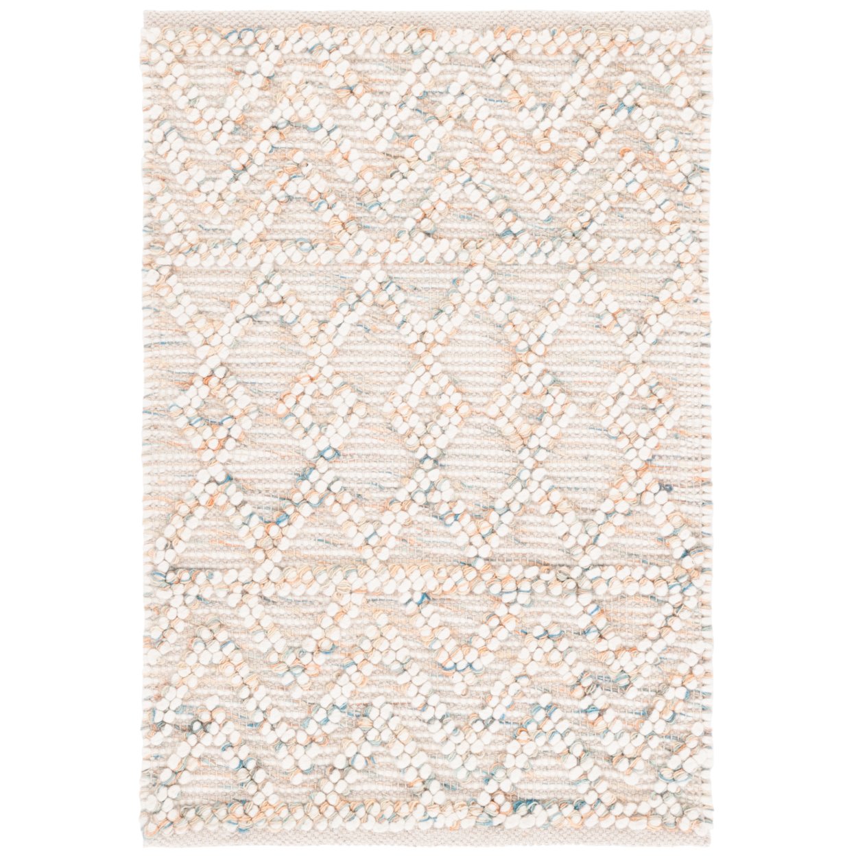 SAFAVIEH Natura Antilla Diamond Area Rug, Ivory/Blue, 5' x 8'