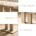 thumbnail image 4 of 46.2 Inch Modern Kitchen Table With 4 Faux Leather Chairs, Dining Table Set For 4-6 People,Breakfast Nook Oak Table & 4 Beige Chairs,Rectangular Dining Room Table Set For Home, Small Spaces, 4 of 8