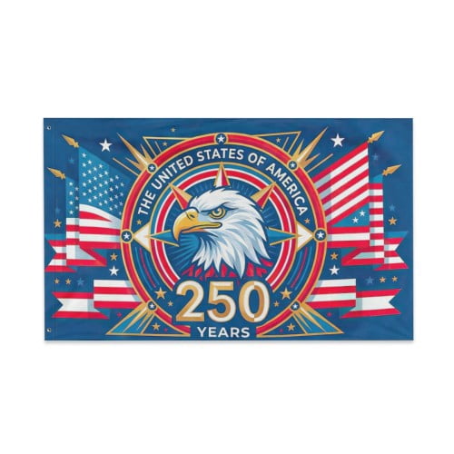 American 250th Anniversary Flag Outdoor 4x6 Ft Double Sided USA 1776 Patriotic Freedom Banner Decor