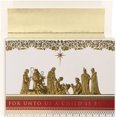 thumbnail image 1 of Holiday Collection 16-Count Boxed Embossed Religious Christmas Cards with Foil-Lined Envelopes, 7.8” x 5.6”, Manger Scene, 1 of 1
