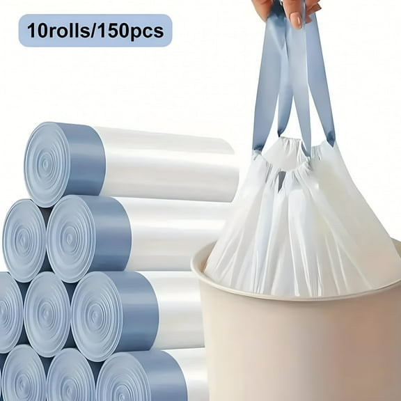 CCOCC 14 Gallon Trash Bags - Drawstring Small Trash Bags for Bathroom,Kitchen,Bedroom,Office,150 Count (Upgraded - Easy to Separate)