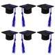 thumbnail image 1 of BEADCEST 6Ud Charming Black Graduation Hat Bottle Toppers for Wine and Beverage Bottles, 1 of 8