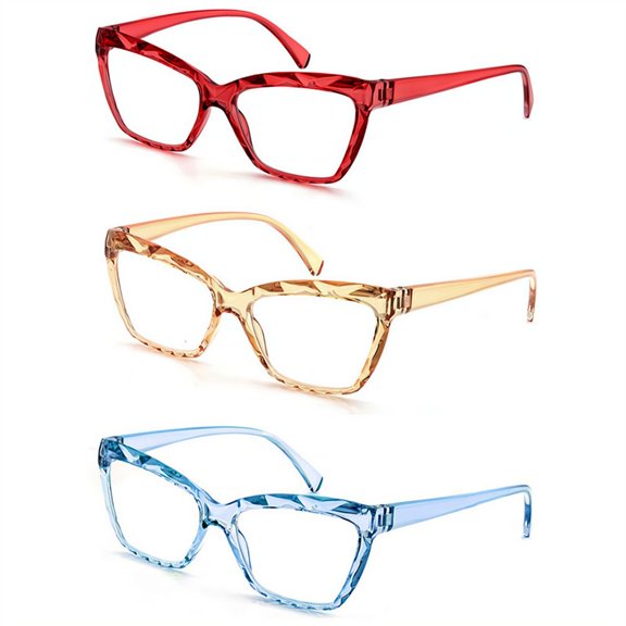 Reading Glasses For Women Blue Light Readers 3Pack Oversized Computer Glasses Frame 1.00