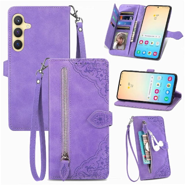 Funda billetera anti-golpes para GANGXUN Samsung Galaxy S24 , ideal para día a día y trabajo
