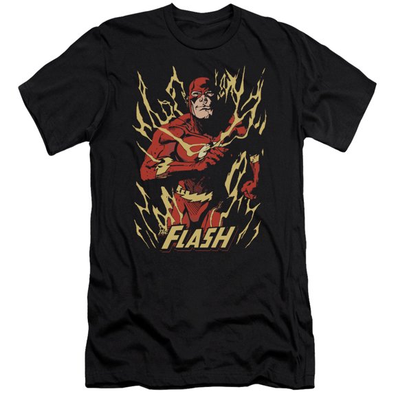 JLA Justice League Flash Flare S/S Adult 30/1 T-Shirt Black