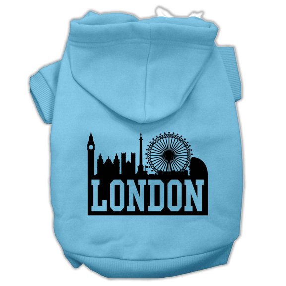 Pet Dog Cat Hoodie Screen Printed, "London Skyline"