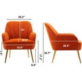 thumbnail image 2 of LUCKHAO  Accent Chair Set of 2,Modern Mid Century Velvet Sherpa Armchair,Comfy Arm Chair for Living Room Bedroom Office Waiting Room,Barrel Chairs, 2 of 8