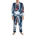 thumbnail image 3 of Fotbe Shark Pijama de Hombre con Estampado de Manga Larga, Conjunto de 2 Piezas, Ropa de Dormir Suave y Cómoda con Bolsillos-Medium, 3 of 7