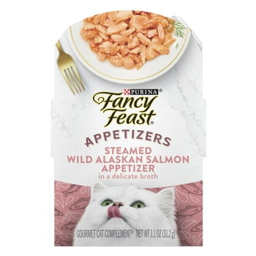 Purina Fancy Feast Appetizers Wet Cat Food, Steamed Alaskan Salmon, 1.1 oz Trays, 10 Pack