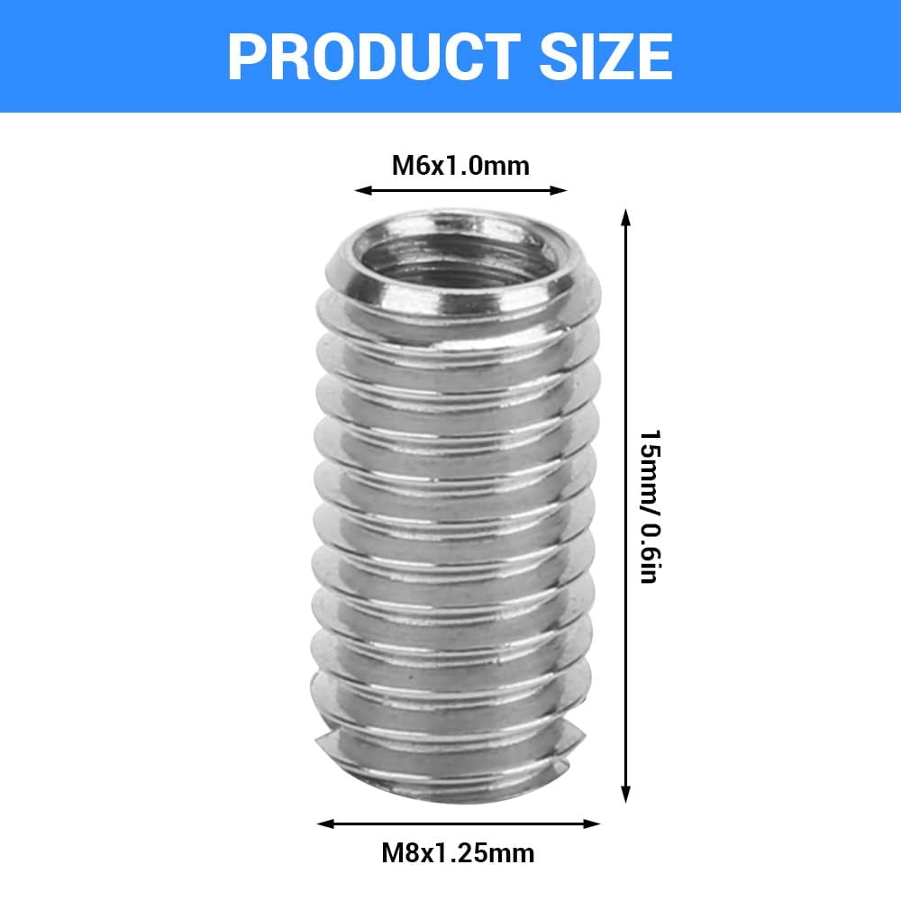 10 pieces male and female thread repair inserts, stainless steel sleeve reducing nuts, suitable for industrial hardware