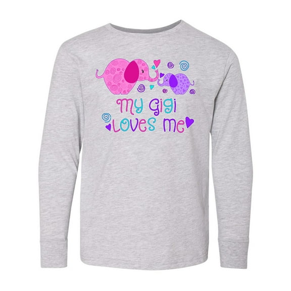 Inktastic My Gigi Loves Me- cute elephants Long Sleeve Youth T-Shirt
