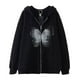 thumbnail image 2 of Dark hip hop gótico Harajuku Y2k estampado de mariposa cremallera Sudadera con capucha hombres y mujeres Harajuku chaqueta sudadera, 2 of 5