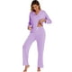thumbnail image 5 of Conjunto de pijama LUBOT para mujer, viscosa de bambú, punto morado, 2XL, 5 of 6