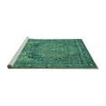 thumbnail image 2 of Ahgly Company Machine Washable Indoor Round Persian Turquoise Blue Traditional Area Rugs, 8' Round, 2 of 4