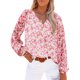 thumbnail image 1 of VISgogo, camiseta de gasa de manga larga para mujer, estampado Floral, jerséis casuales elegantes con cuello en V, Tops de oficina, ropa de calle VISgogo moda, 1 of 9