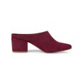 thumbnail image 3 of BLISSFUL STEP Women's Slides Chunky High Heels Slip on Pointed Toe Slide Mules Burgundy 8, 3 of 6