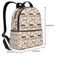 thumbnail image 4 of Lsque Shiba Inu Dog Pattern Backpack – School Travel Canvas Daypack with Ergonomic Padded Straps, Multiple Compartments & Leather Handle, 4 of 5