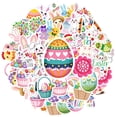 thumbnail image 2 of 35pcs-70pcs Cute Easter Stickers Bunny Stickers Colorful Eggs for Laptops Suitcase Phone, 2 of 9