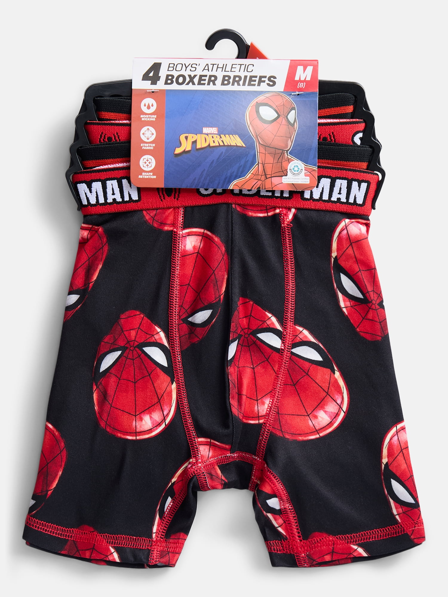 Spiderman Boys Boxer Brief Underwear, 4-Pack
