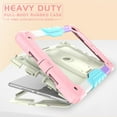 thumbnail image 6 of XYX For iPad 6th/5th Generation Case 9.7 inch 2018/2017, 3in1 Heavy Duty Shockproof Tablet Case with Stand, Shoulder Strap, Rainbow Pink, 6 of 7