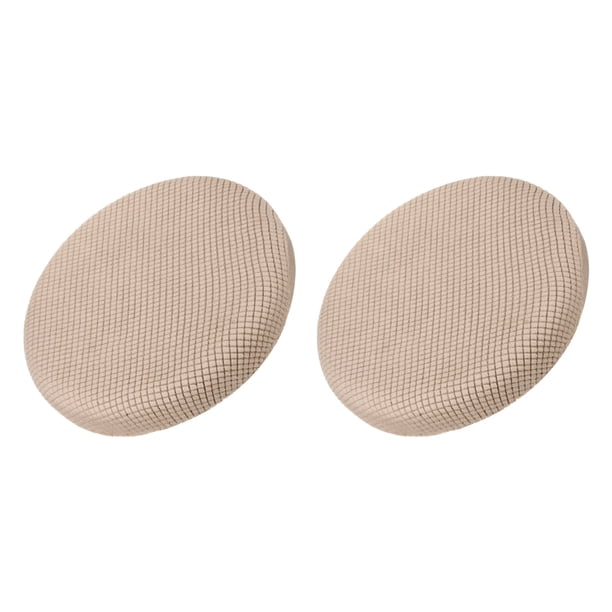 Fundas de taburete redondo de 2 piezas, fundas de silla redonda Diámetro 12-14", cojines de asiento de silla redonda Caqui