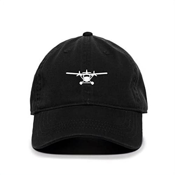 Tech Design Sea Plane Baseball Cap Embroidered Cotton Adjustable Dad Hat Black