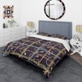 thumbnail image 3 of Designart 'Trendy Gold Chain Pattern' Mid-Century Modern Duvet Cover Set, 3 of 4