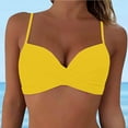 thumbnail image 2 of TOWED22 Swimsuit Top Women Twist Bikini Top Strapless Swimsuit Top Only(Yellow,L), 2 of 7