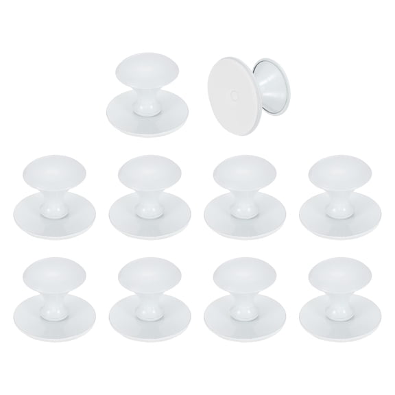 Uxcell 10 Pack Adhesive Cabinet Knobs, Stainless Steel Self-Stick Drawer Knobs, No Drilling Round Stick on Instant Handle Cabinet Pull for Wardrobe Cupboard Drawer Closet, White