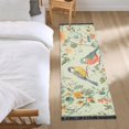 thumbnail image 3 of Yayeee Hallway Runner Rug 2'x6' Non Slip Machine Washable with Rubber Backing, Green Floral Pattern, 3 of 8
