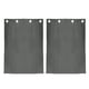 thumbnail image 1 of Cortinas cortas Uxcell, 29"W x 35"L cortina de media ventana francesa 2 paneles, gris oscuro, 1 of 6