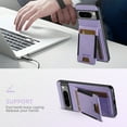thumbnail image 3 of Compatible with Google Pixel 8A Flip Wallet Phone Case with Card Holder Elastic,Magnetic Back Flip Kickstand Cover Premium PU Leather Business Classic Style Shockproof Case,Purple, 3 of 11