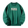 thumbnail image 1 of Sudadera con cuello redondo para mujer, suéteres estéticos de invierno con cuello redondo para vacaciones Verde, 1 of 7