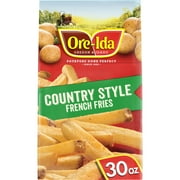 Ore-Ida Country Style French Fries, Seasoned Frozen Potatoes with Skins, 30 oz Bag