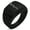 Black, variant on Stainless Steel Rod of Asclepius Geometric Pattern Step-Down Biker Style Polished Ring