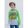 thumbnail image 2 of Sudadera con capucha Teenage Mutant Ninja Turtles Leonardo Michelangelo Raphael para niños pequeños, forro polar verde 3T, 2 of 4