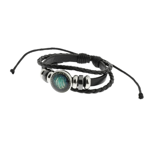 de cuero artificial consteciones, punk , s de cuerda para hombres y mujeres Virgo Soledad Constellation Bracelet Vintage