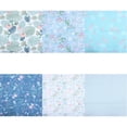 thumbnail image 4 of 6Pcs/Set Aqua Floral Series Cotton Plain Weave Floral Cloth Sewing Patchwork Decor Needlework Diy Handmade Material, 4 of 5