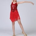 thumbnail image 5 of XQYLOS Girls Latin Dance Dress Set, Sequined Fringe Tassel Skirt & Sleeveless Top, Shiny Stage Performance Outfit for Recital Competition Party, 5 of 8