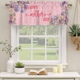thumbnail image 2 of Happy Mother's Day Curtain Valances for Windows, Kitchen Valance Window Treatments Panel 2 Pack, Pink Love Heart Purple Spring Floral Rod Pocket Short Curtains for Bathroom Bedroom 54 x 18 Inch, 2 of 8
