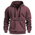 thumbnail image 2 of Wlynlyn Hoodies for Men Quarter Zip Pullover Tops Long Sleeve Casual Drawstring Fashion Sweatshirt with Pocket, 2 of 6