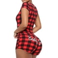 thumbnail image 2 of Douhoow Women Plaid Pajamas Summer One Piece Sleepwear Slim Short Jumpsuit, 2 of 2
