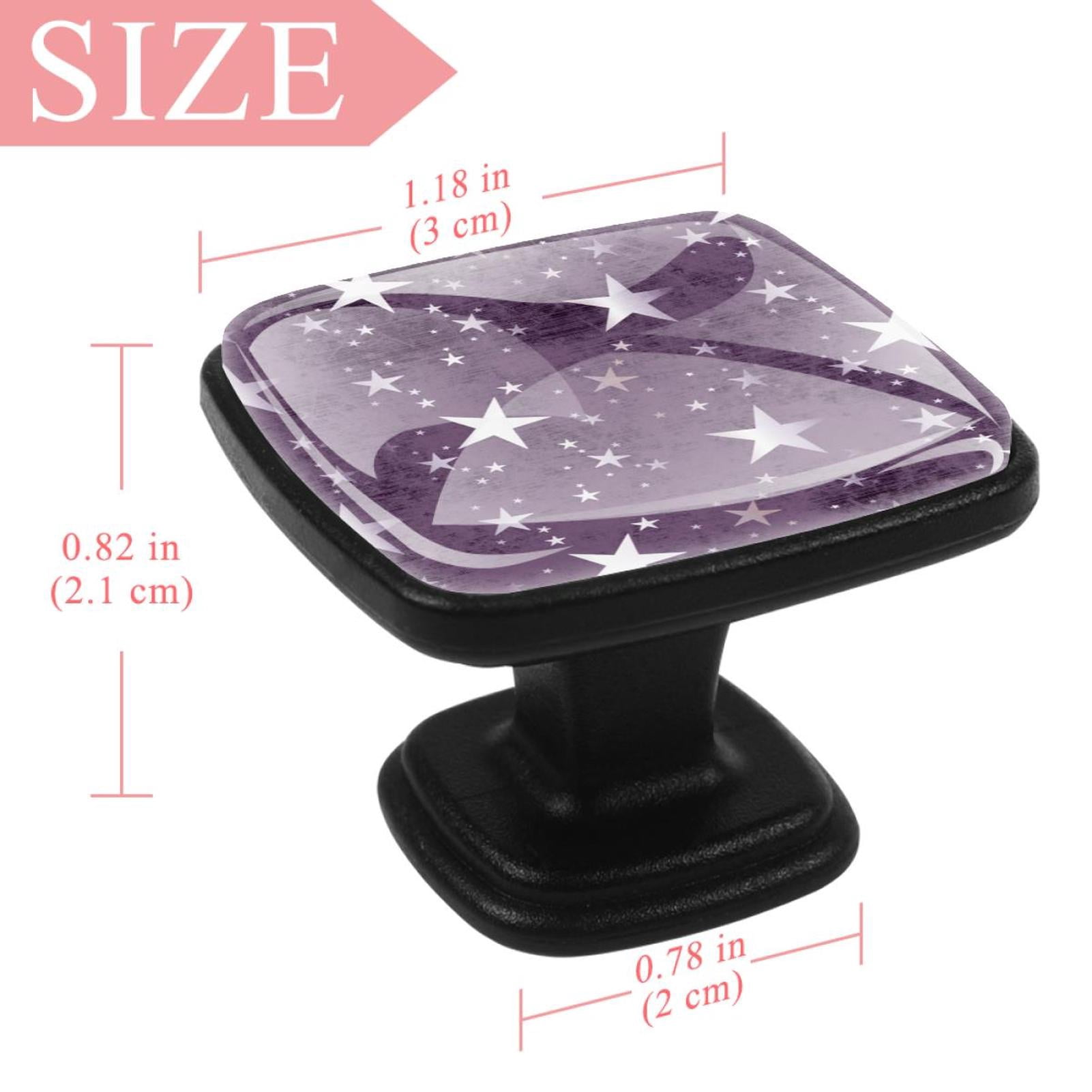 4 Pcs Square Cabinet Handle Cupboard Knob Drawer Pulls Handle Retro Stars Drawer Knobs with Screws Furniture Decoration