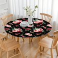 thumbnail image 3 of Round Fitted Tablecloth with Elastic Edges Fits 36"-44" Round Tables Pioneer Colorful Floral Waterproof Table Cover Washable Indoor and Outdoor for Party Kitchen Dinner Banquet Patio Picnic, 3 of 7
