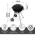 thumbnail image 2 of 18-inch Portable Charcoal Grill - Heavy Duty Round BBQ Grill BBQ Grill Bowl, Strong BBQ Grill BBQ with 4 Legs and Wheels, Camping, Traveling, Tail and Backyard Cooking, 2 of 6