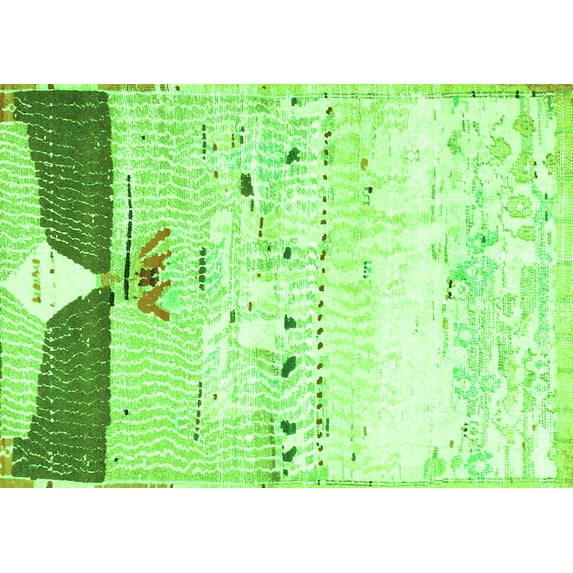 Ahgly Company Indoor Rectangle Persian Green Traditional Area Rugs, 2' x 3'